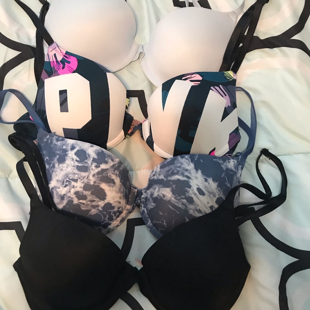 PINK: bras lightly lined and push-up